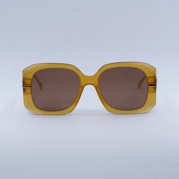 🕶️ New Fendi FE40065I 50E Sunglasses -Transparent Milky Amber/Gold Frame - Picture 2 of 10